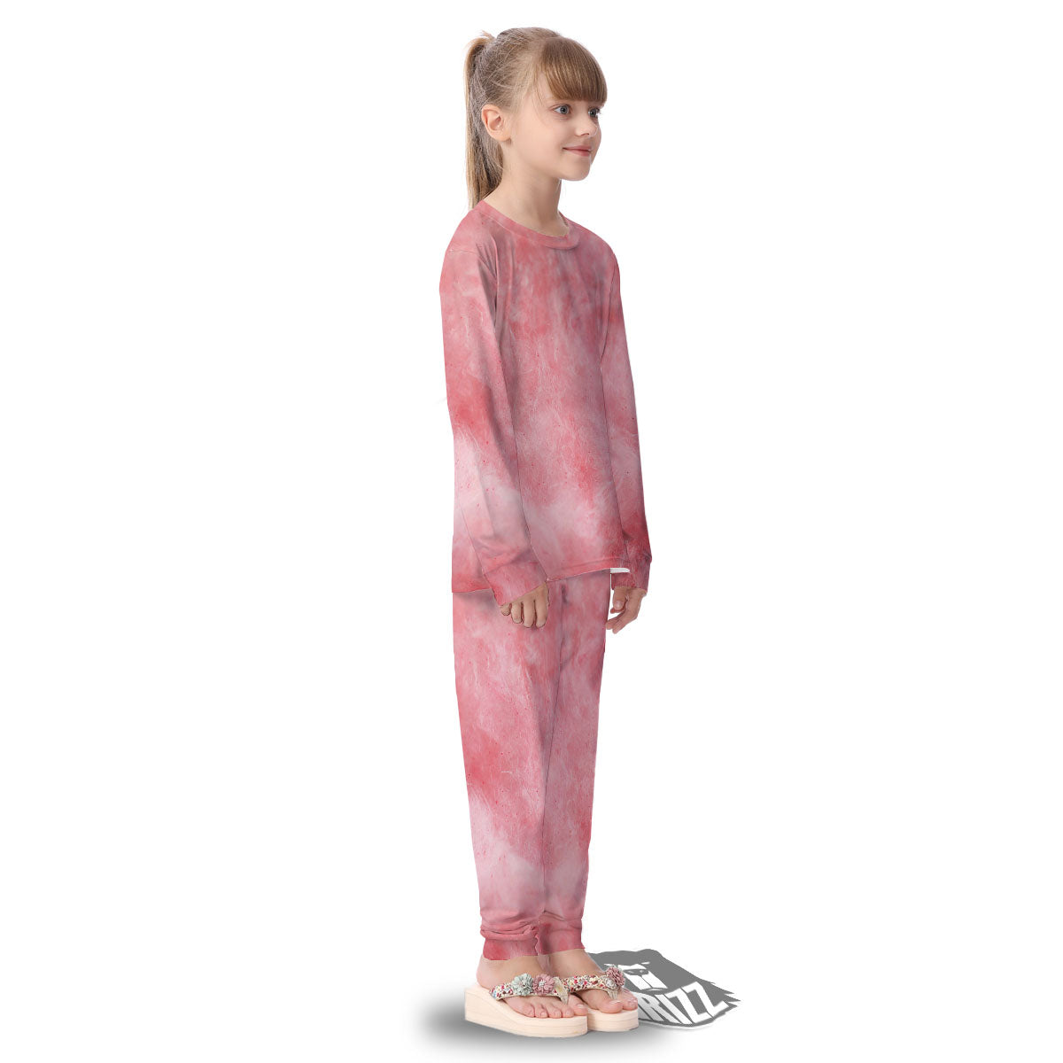 Cotton Candy Pink Print Kid's Pajamas-grizzshop