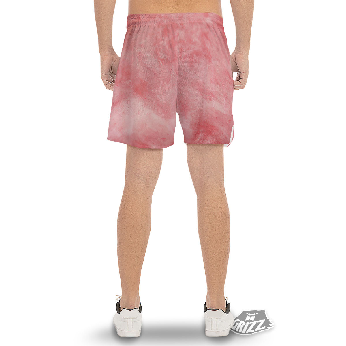Cotton Candy Pink Print Men's Gym Shorts-grizzshop