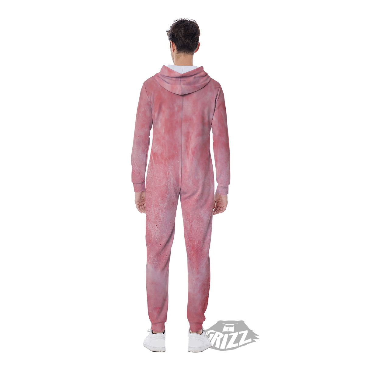 Cotton Candy Pink Print Men's Jumpsuit-grizzshop