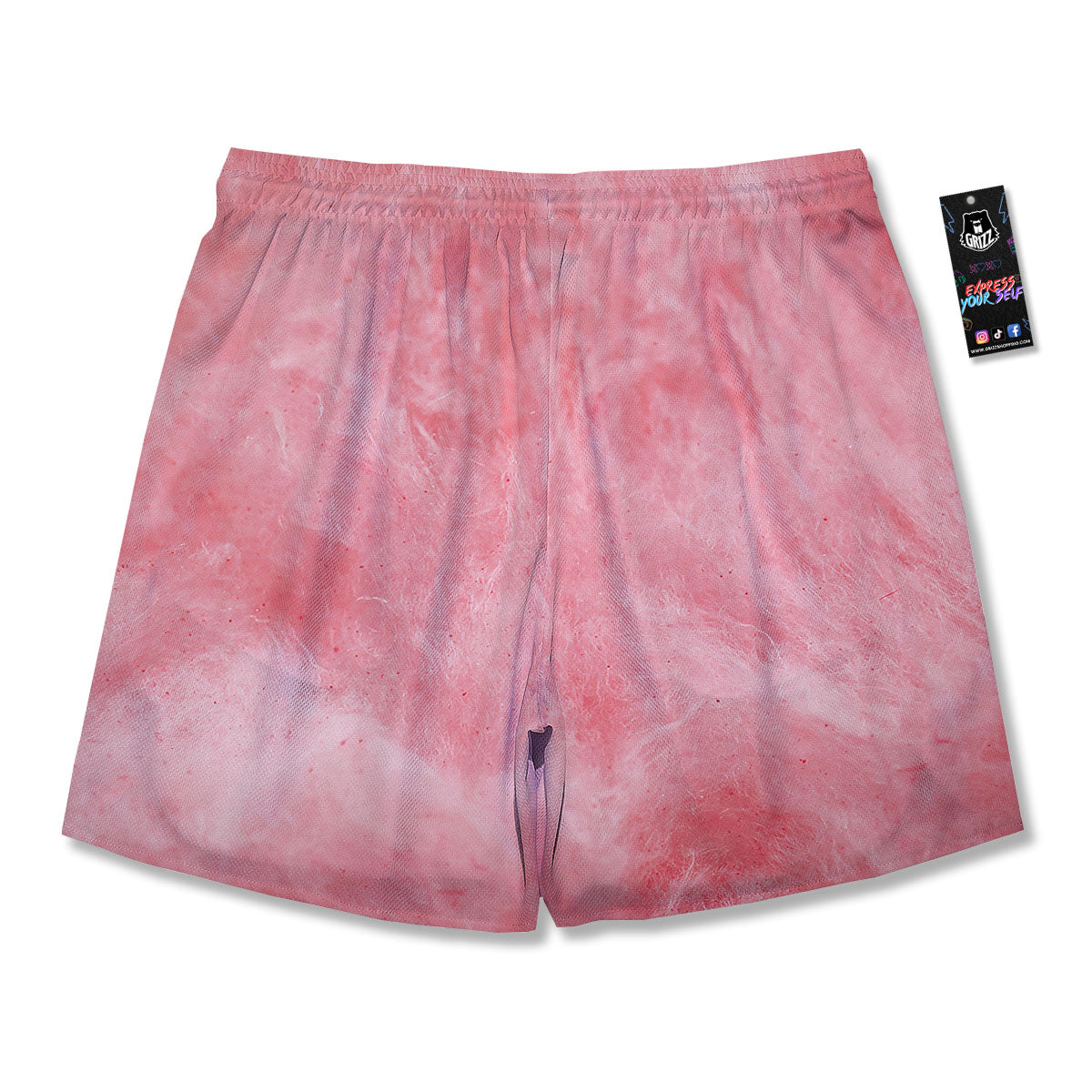 Cotton Candy Pink Print Men's Running Shorts-grizzshop