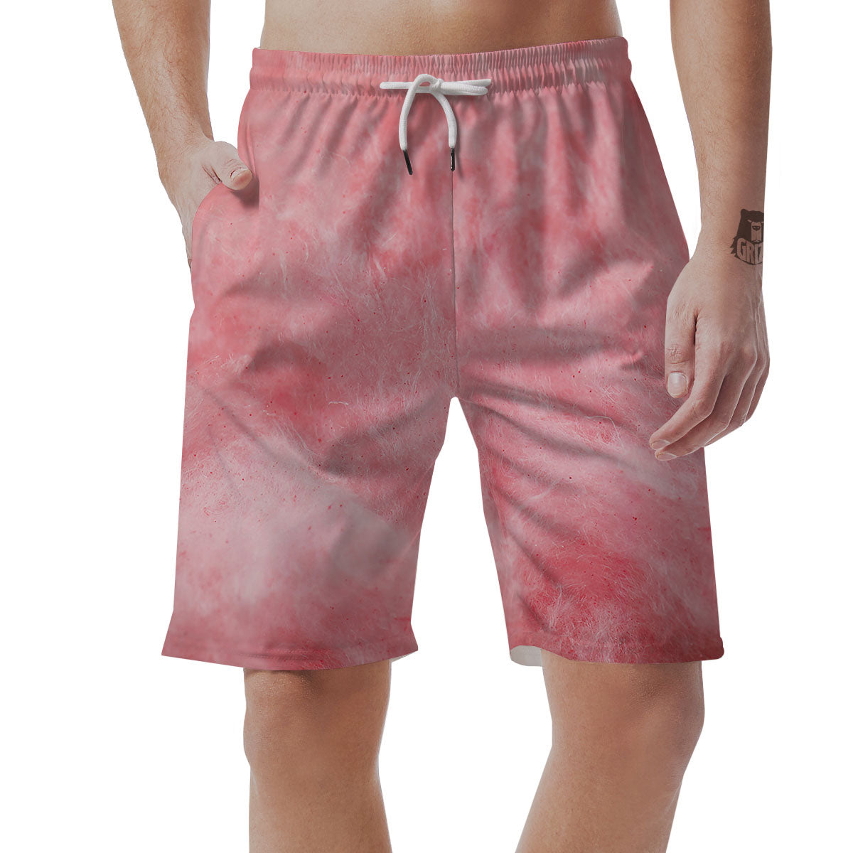 Cotton Candy Pink Print Men's Shorts-grizzshop