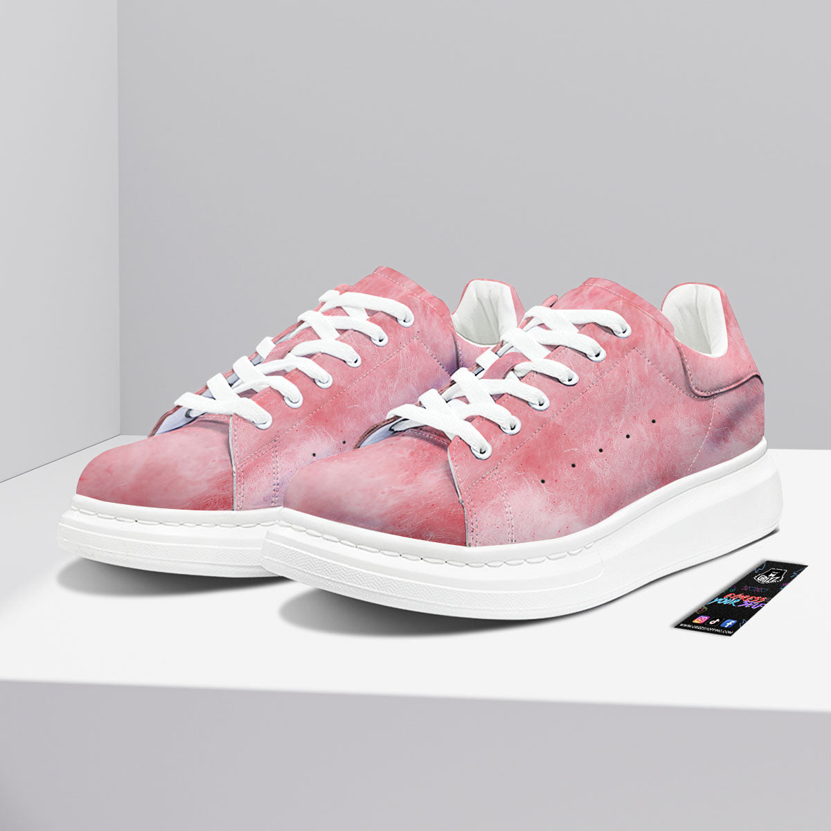 Cotton Candy Pink Print Platform Shoes-grizzshop