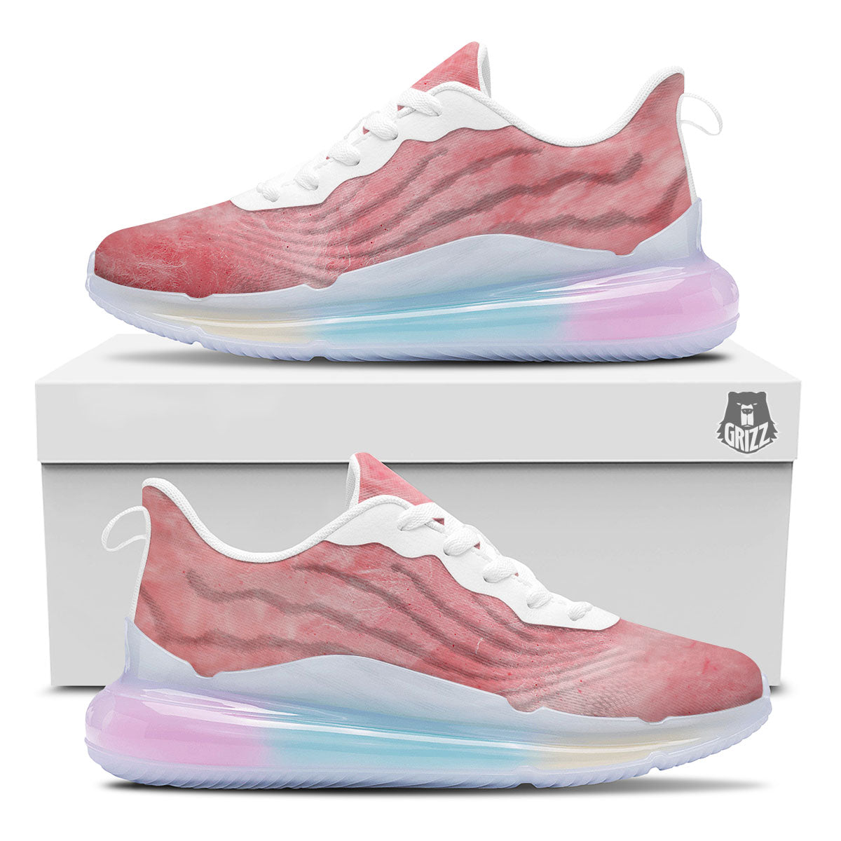 Cotton Candy Pink Print Running Sneakers-grizzshop