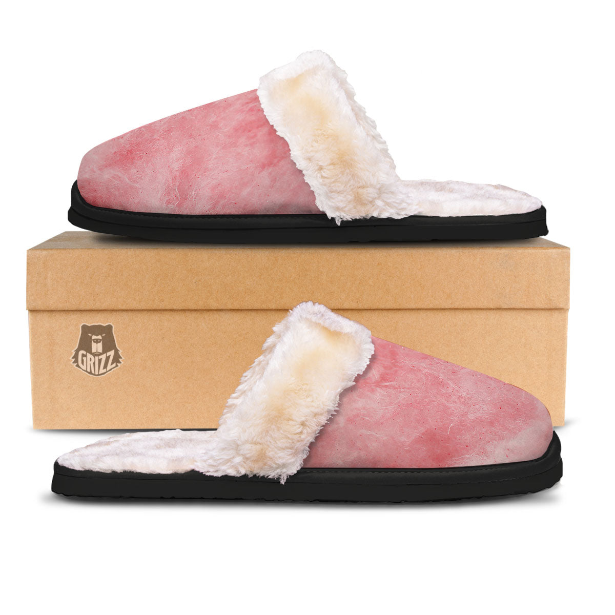 Cotton Candy Pink Print Slippers-grizzshop