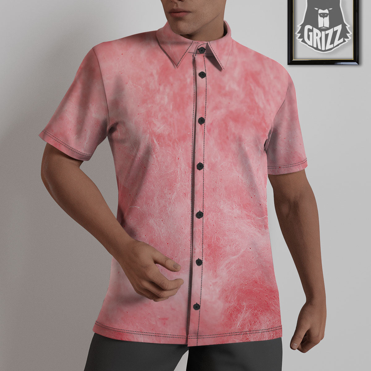 Cotton Candy Pink Print Untucked Shirts-grizzshop