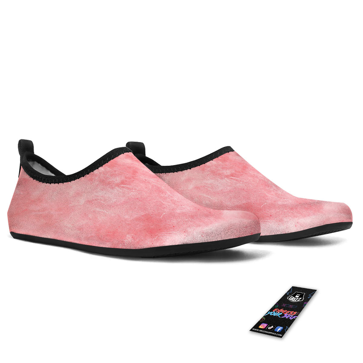 Cotton Candy Pink Print Water Shoes-grizzshop