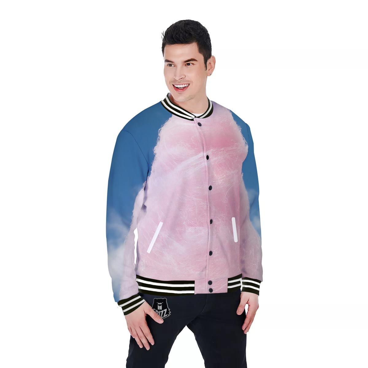 Cotton Candy Sweet Print Baseball Jacket-grizzshop