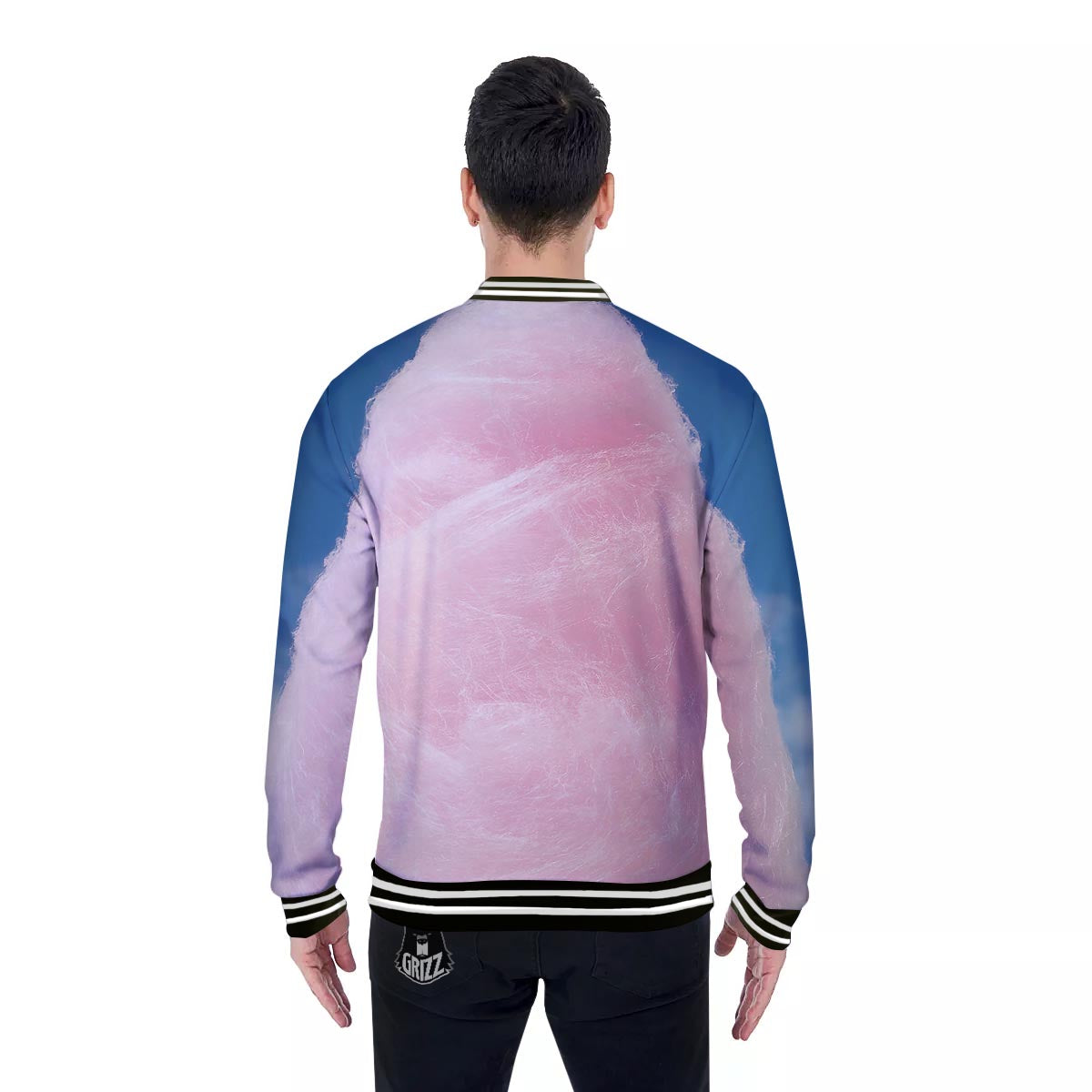 Cotton Candy Sweet Print Baseball Jacket-grizzshop