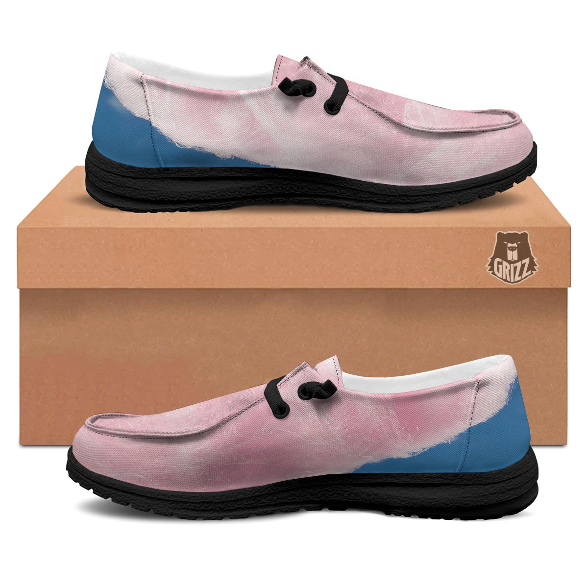 Cotton Candy Sweet Print Black Loafers-grizzshop