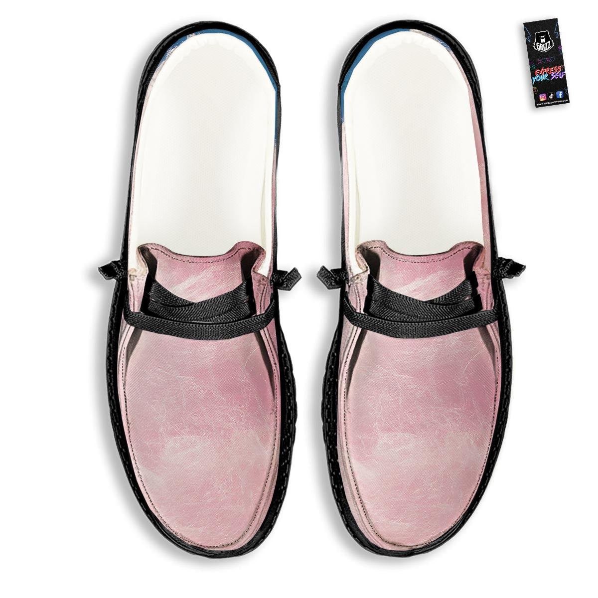 Cotton Candy Sweet Print Black Loafers-grizzshop