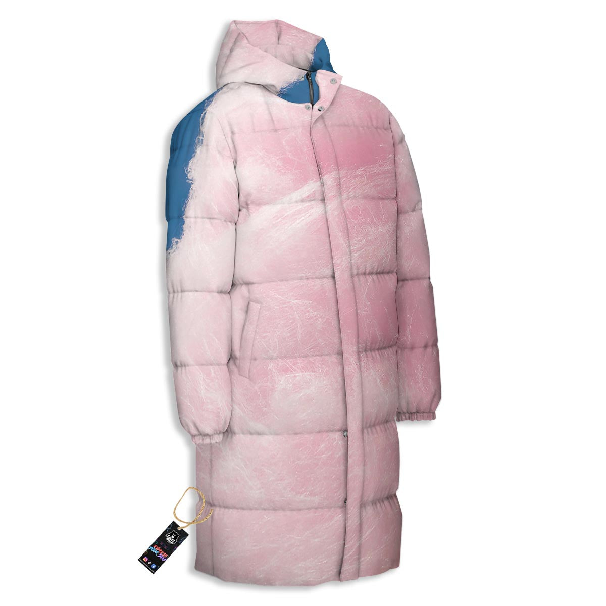 Cotton Candy Sweet Print Long Down Jacket-grizzshop
