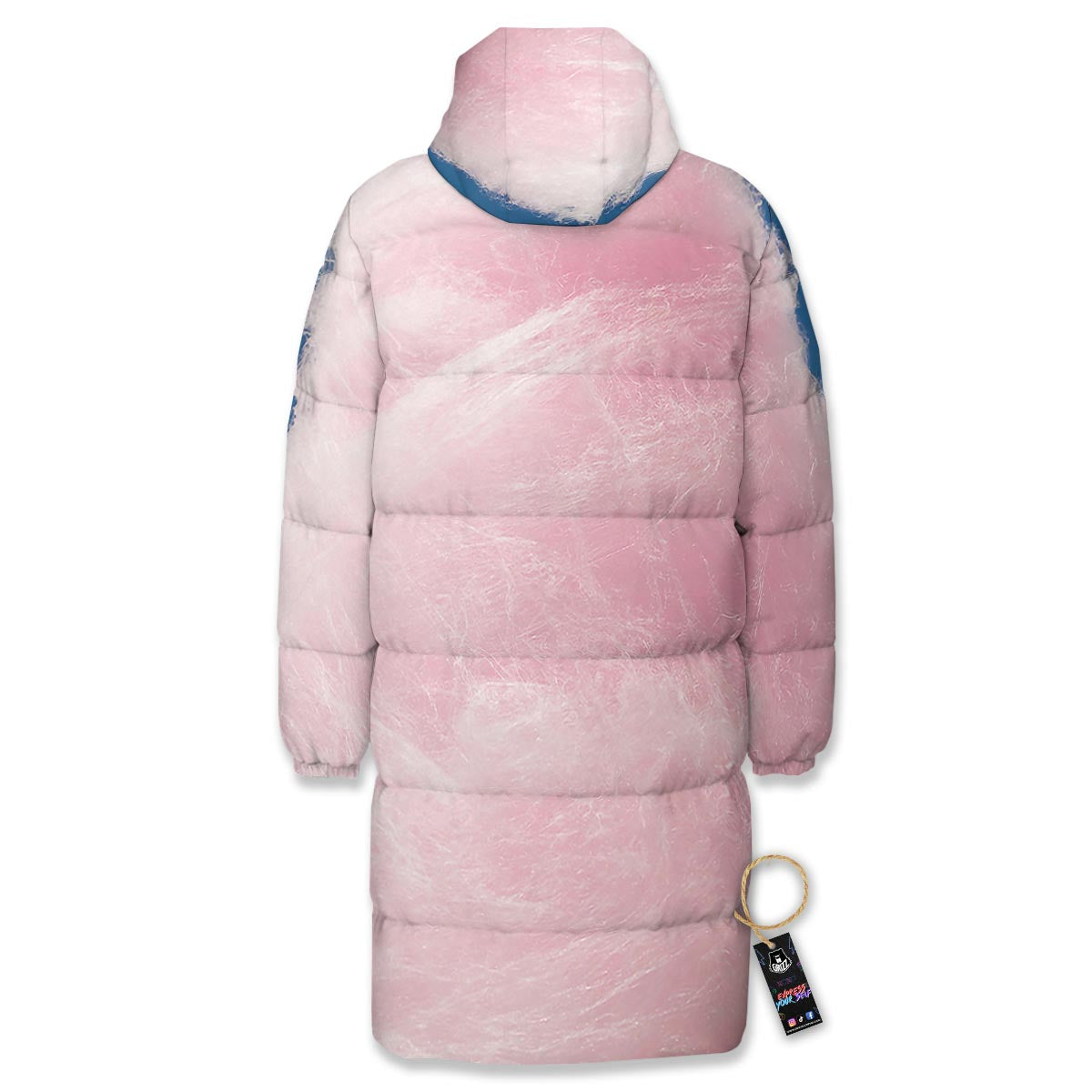 Cotton Candy Sweet Print Long Down Jacket-grizzshop