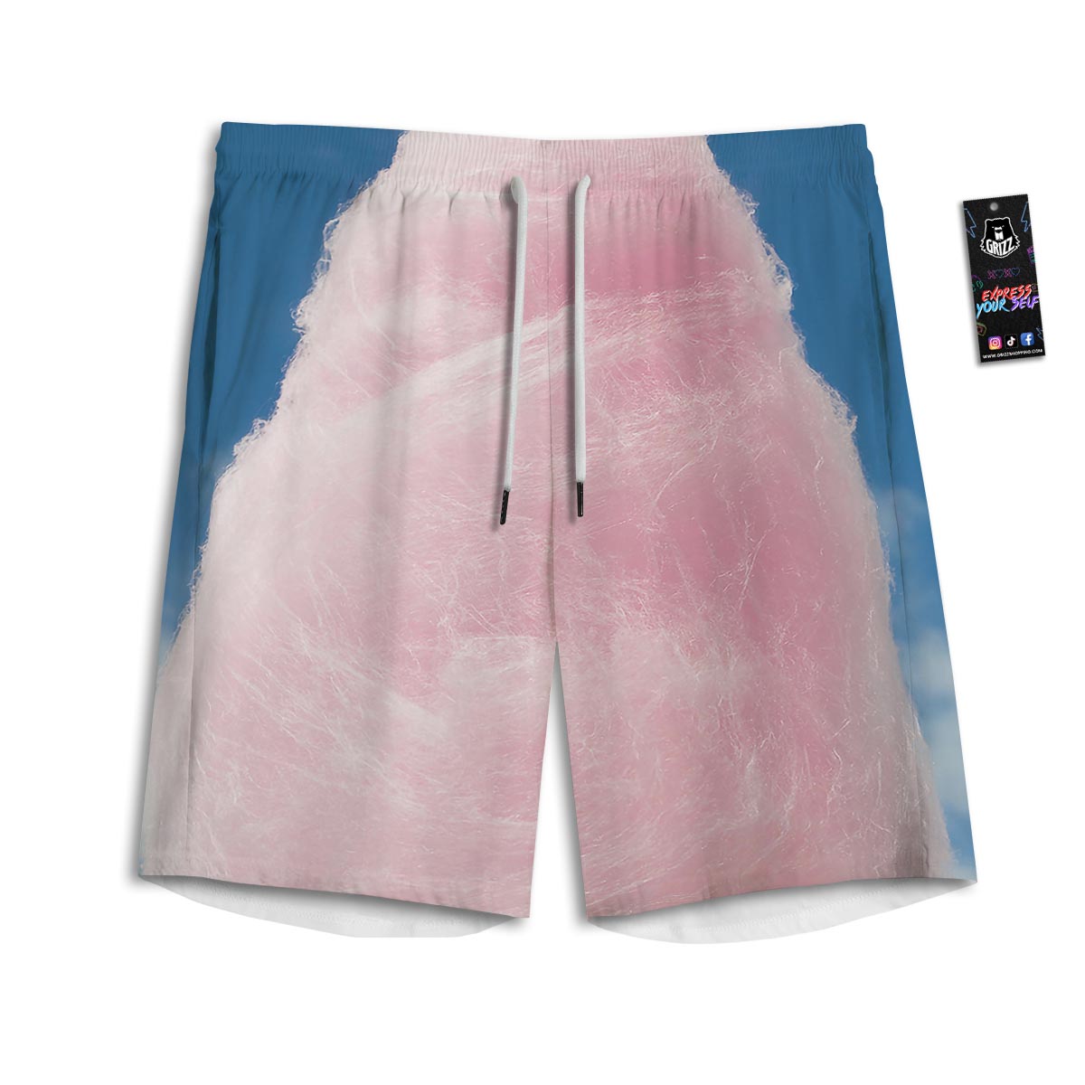 Cotton Candy Sweet Print Men's Athletic Shorts
