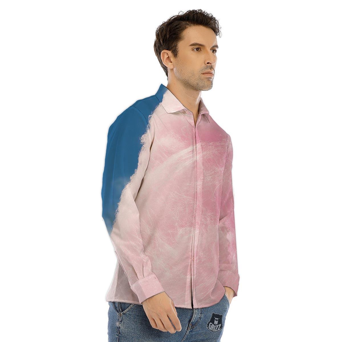 Cotton Candy Sweet Print Men's Dress Shirts-grizzshop