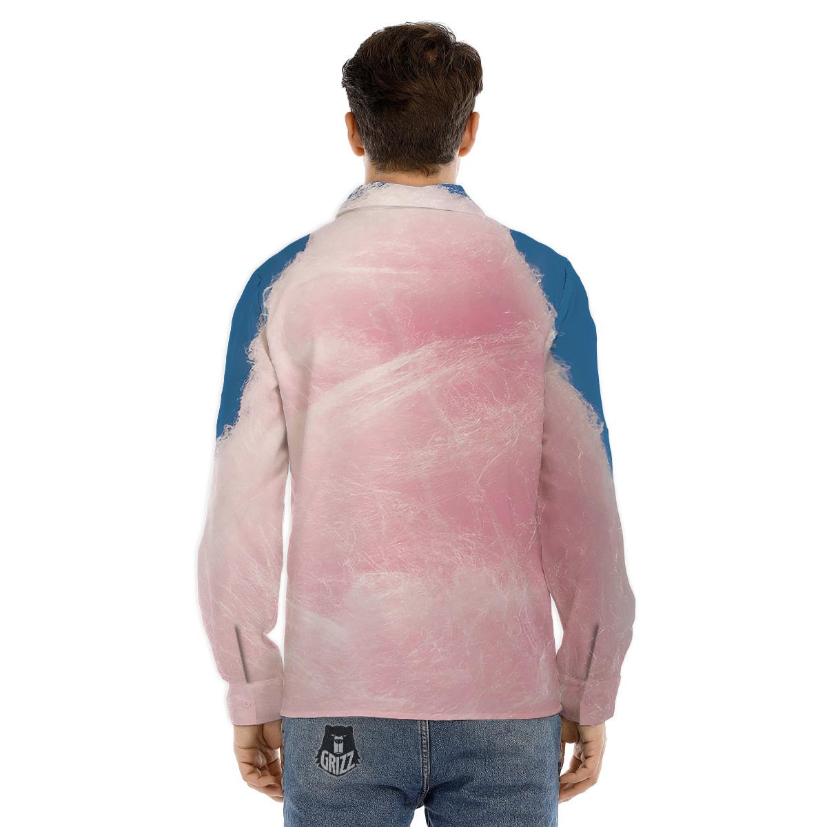 Cotton Candy Sweet Print Men's Dress Shirts-grizzshop