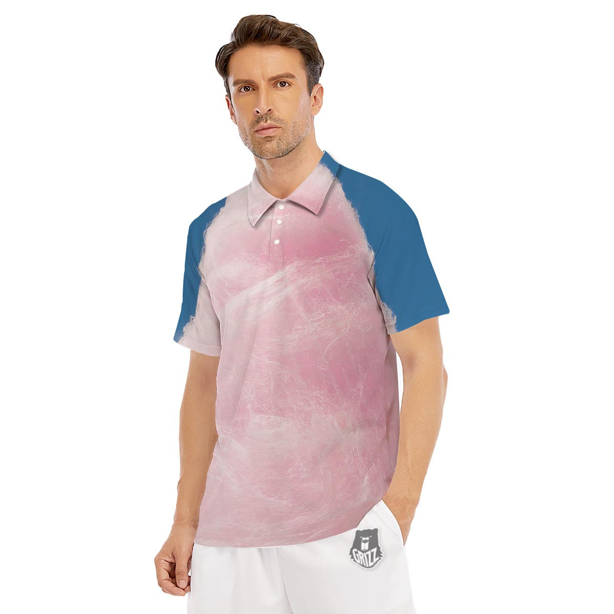 Cotton Candy Sweet Print Men's Golf Shirts-grizzshop
