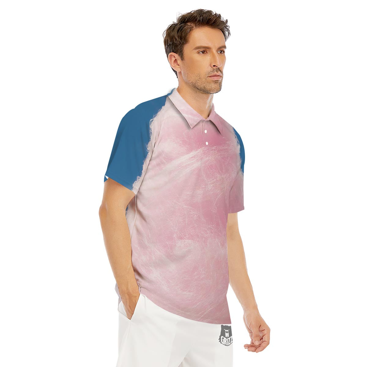 Cotton Candy Sweet Print Men's Golf Shirts-grizzshop