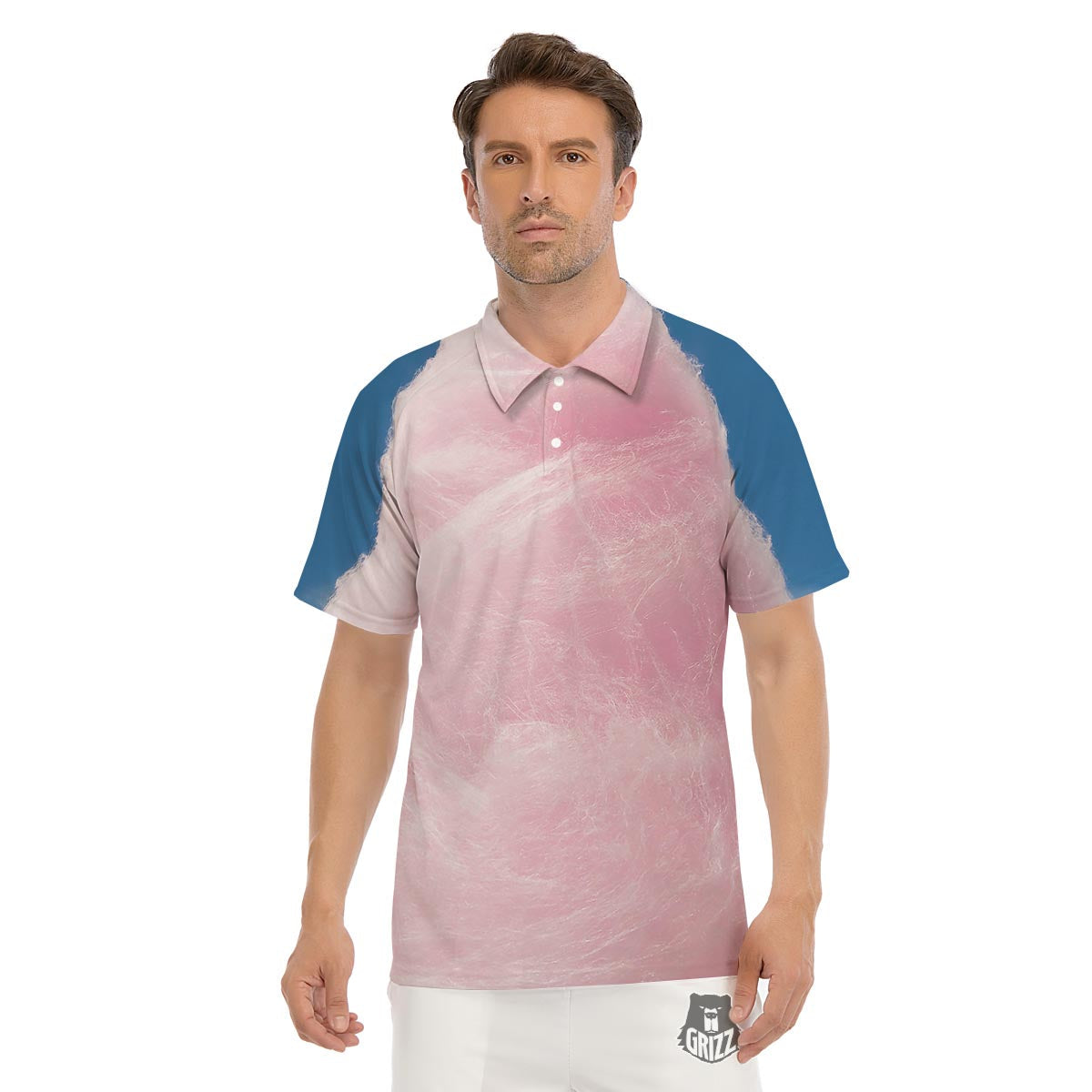 Cotton Candy Sweet Print Men's Golf Shirts-grizzshop