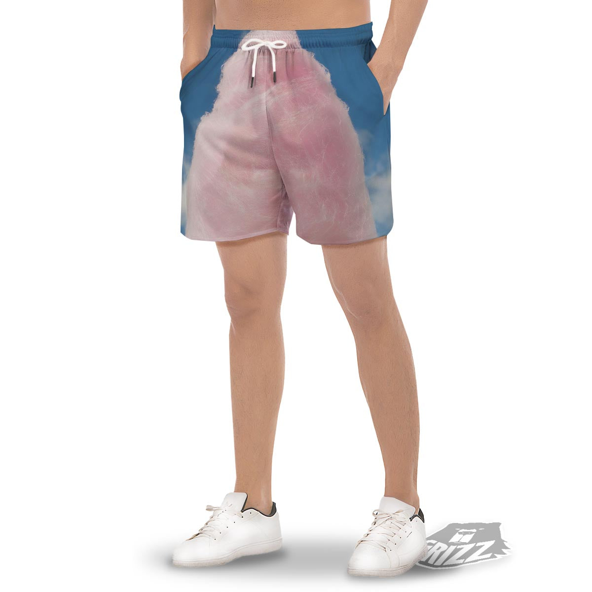 Cotton Candy Sweet Print Men's Gym Shorts-grizzshop