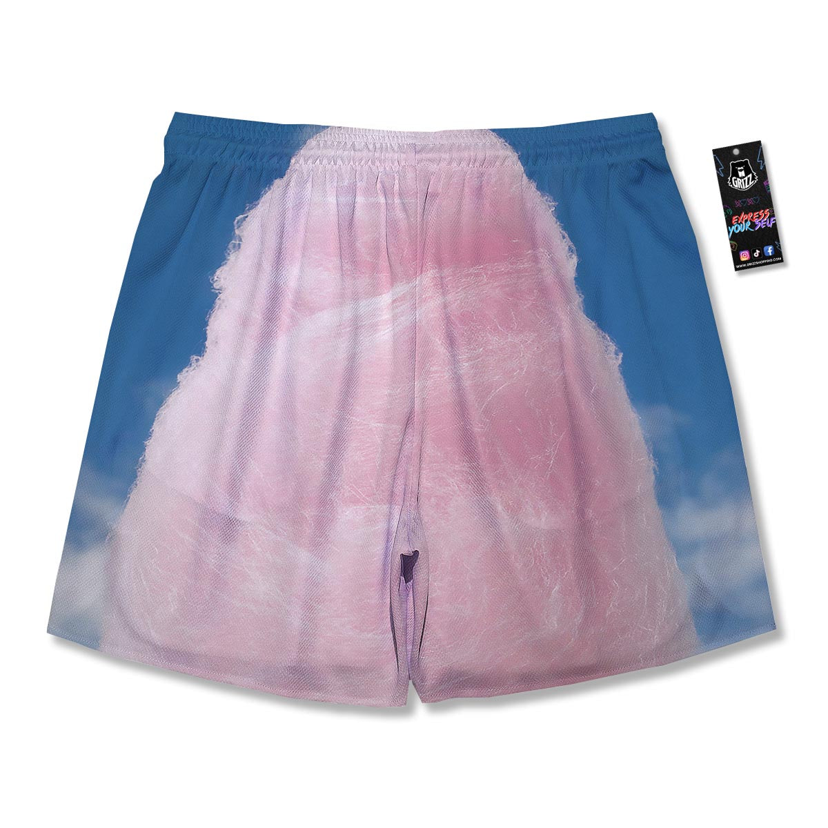 Cotton Candy Sweet Print Men's Running Shorts-grizzshop