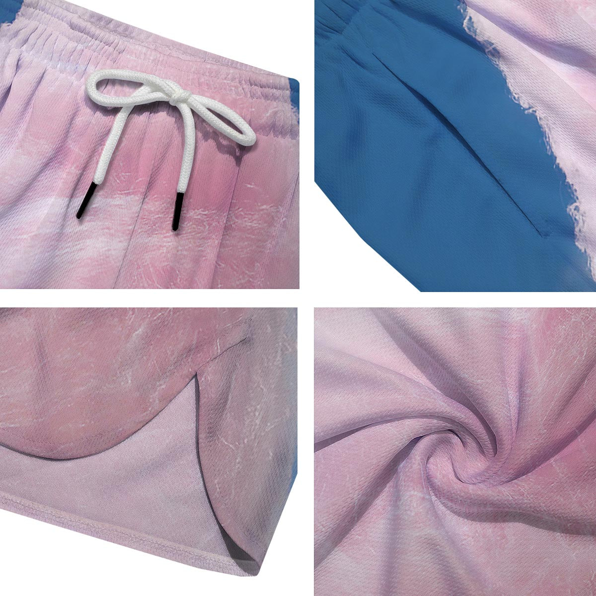 Cotton Candy Sweet Print Men's Running Shorts-grizzshop