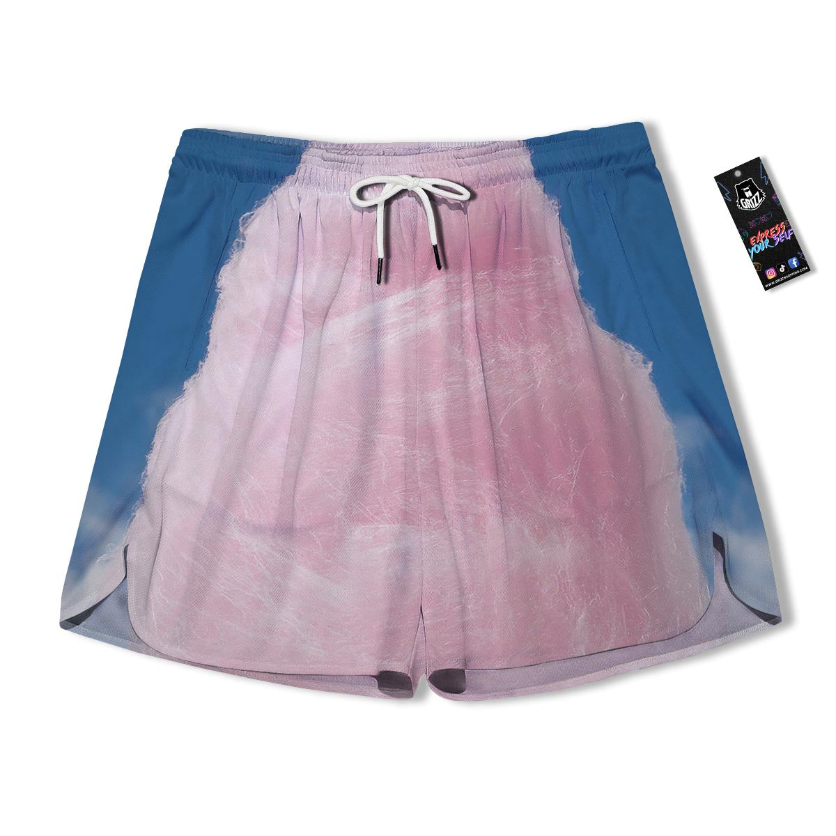 Cotton Candy Sweet Print Men's Running Shorts-grizzshop