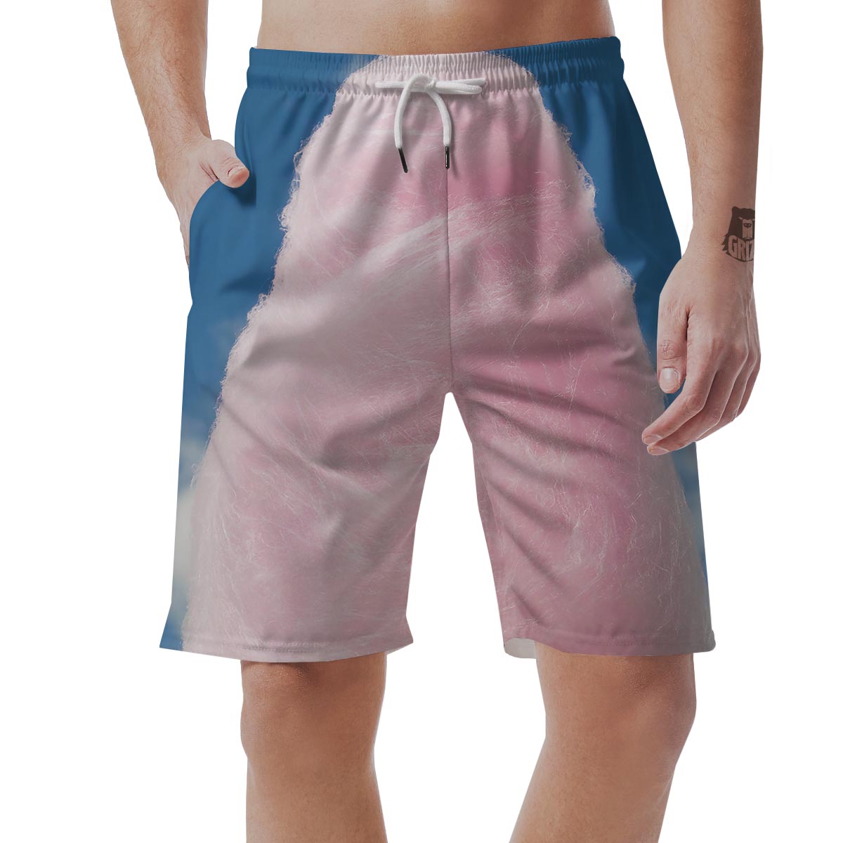 Cotton Candy Sweet Print Men's Shorts-grizzshop