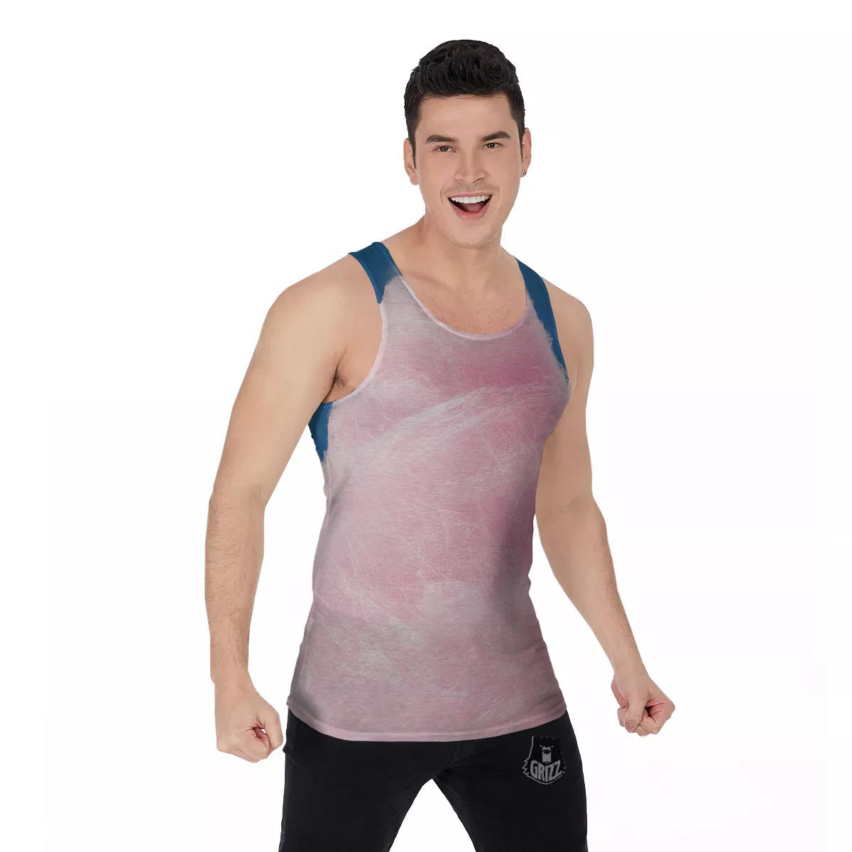 Cotton Candy Sweet Print Men's Tank Top-grizzshop