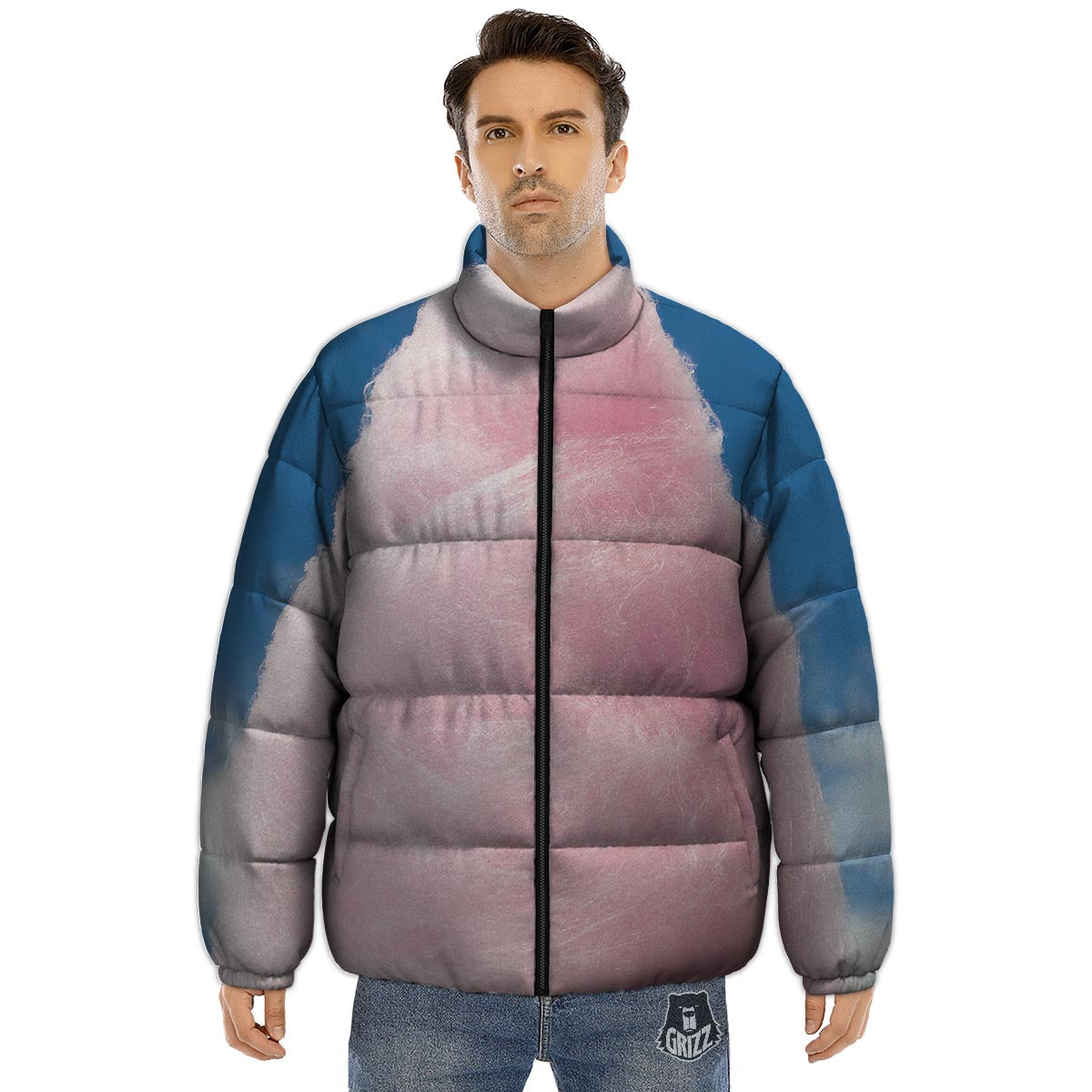 Cotton Candy Sweet Print Puffer Jacket-grizzshop