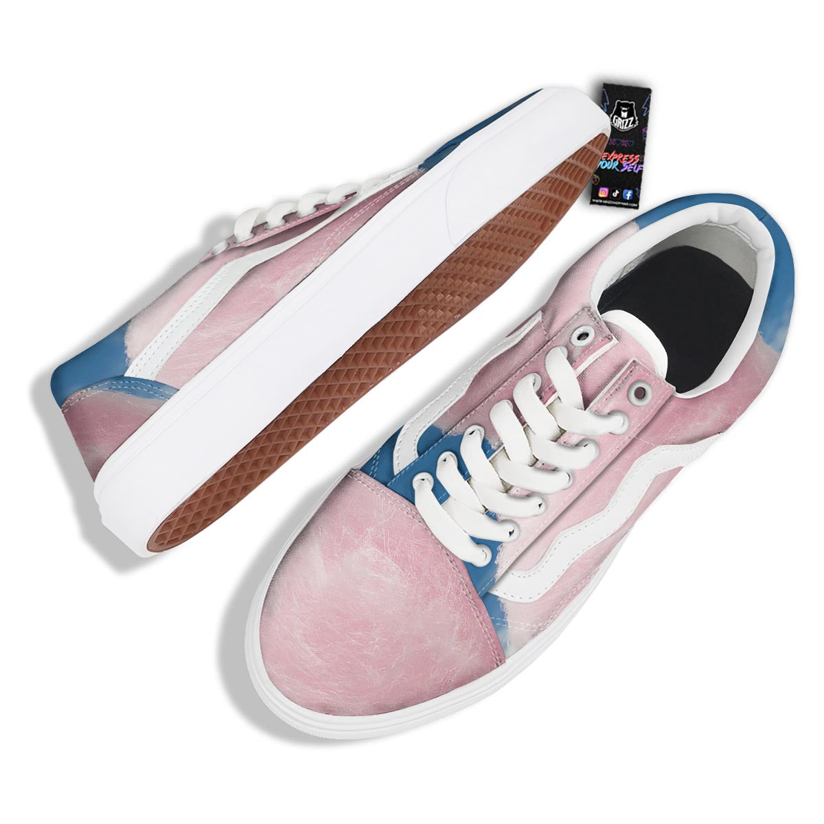 Cotton Candy Sweet Print Skate Shoes-grizzshop