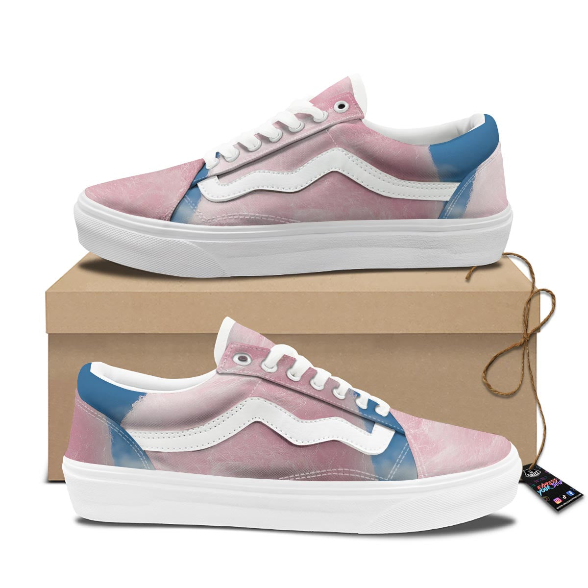 Cotton Candy Sweet Print Skate Shoes-grizzshop