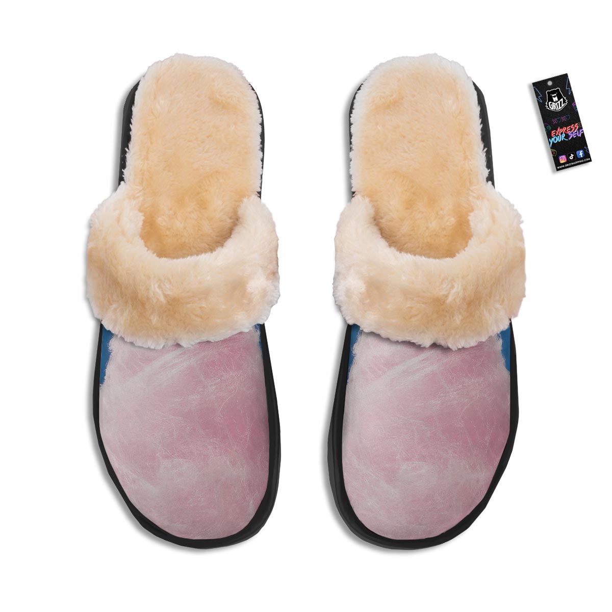 Cotton Candy Sweet Print Slippers-grizzshop