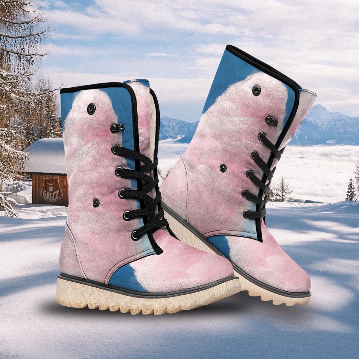 Cotton Candy Sweet Print Snow Boots-grizzshop