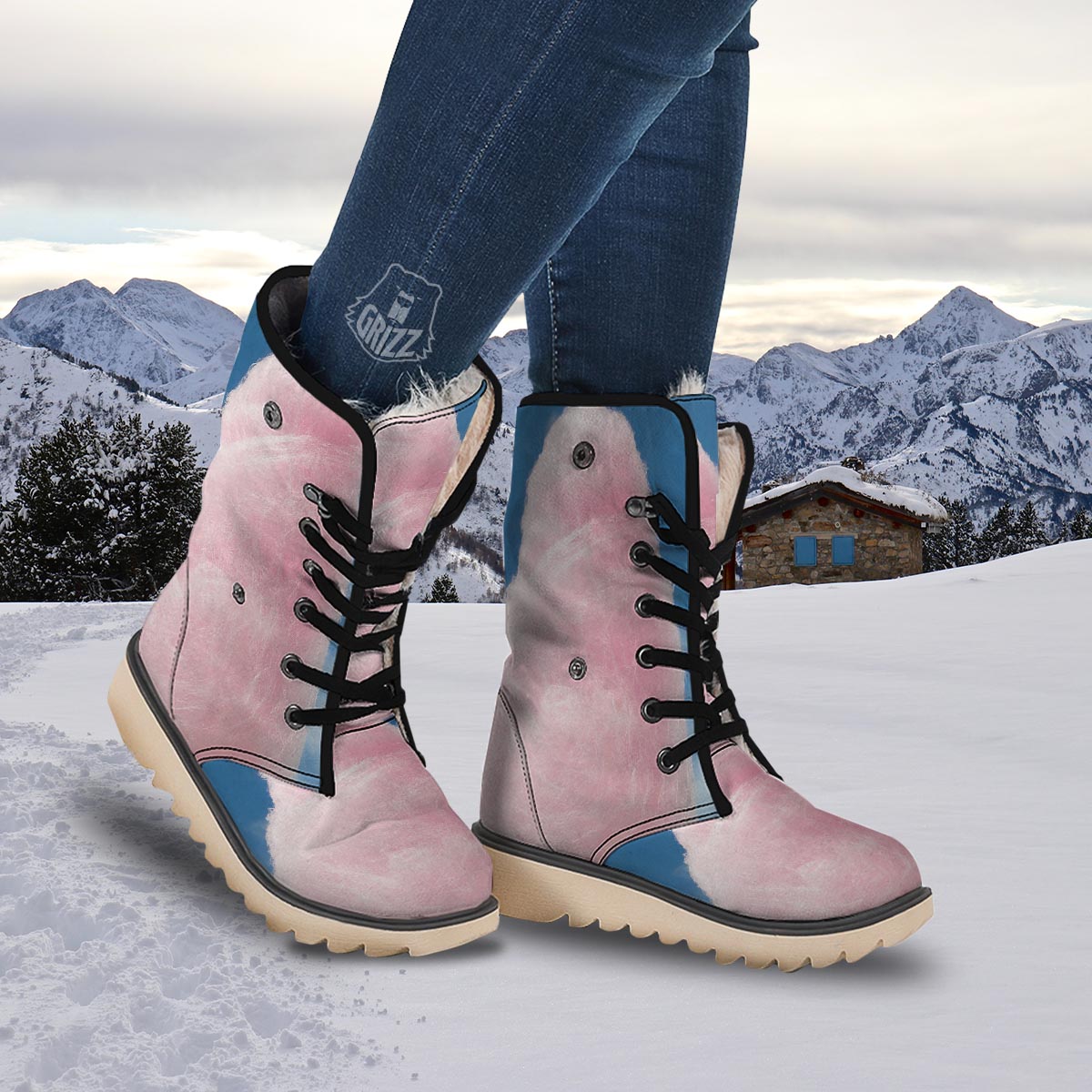 Cotton Candy Sweet Print Snow Boots-grizzshop