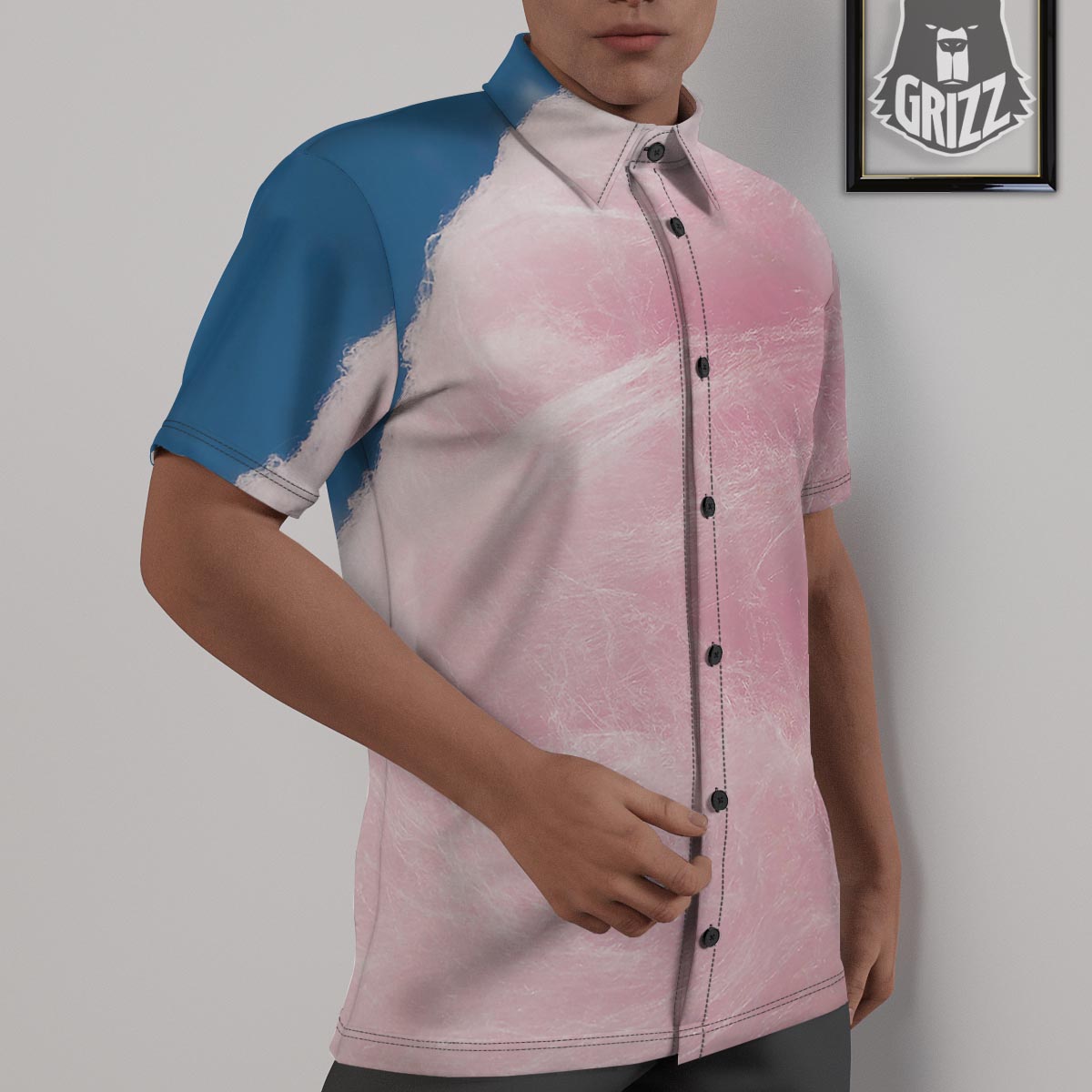 Cotton Candy Sweet Print Untucked Shirts-grizzshop