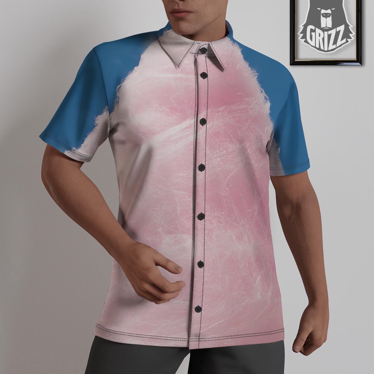 Cotton Candy Sweet Print Untucked Shirts-grizzshop