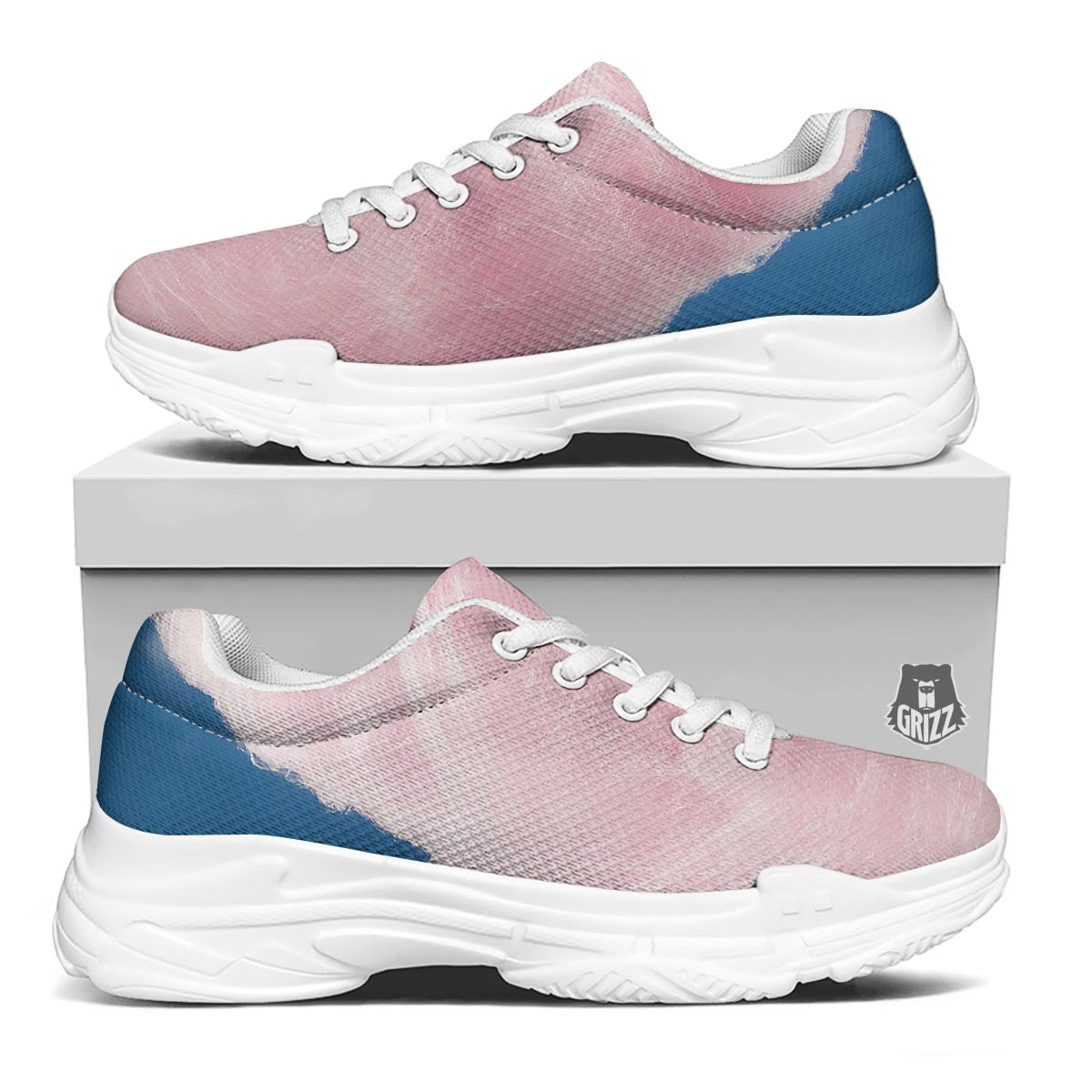 Cotton Candy Sweet Print White Chunky Shoes-grizzshop