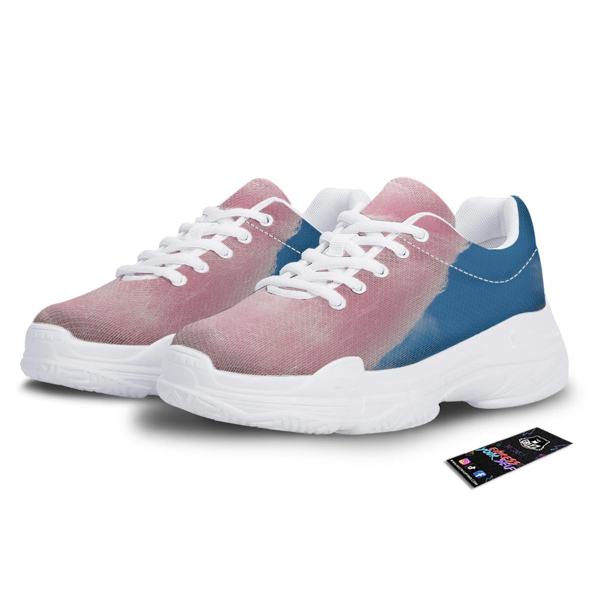 Cotton Candy Sweet Print White Chunky Shoes-grizzshop