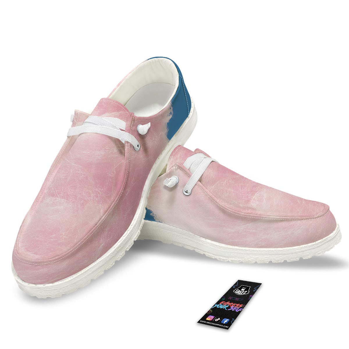 Cotton Candy Sweet Print White Loafers-grizzshop
