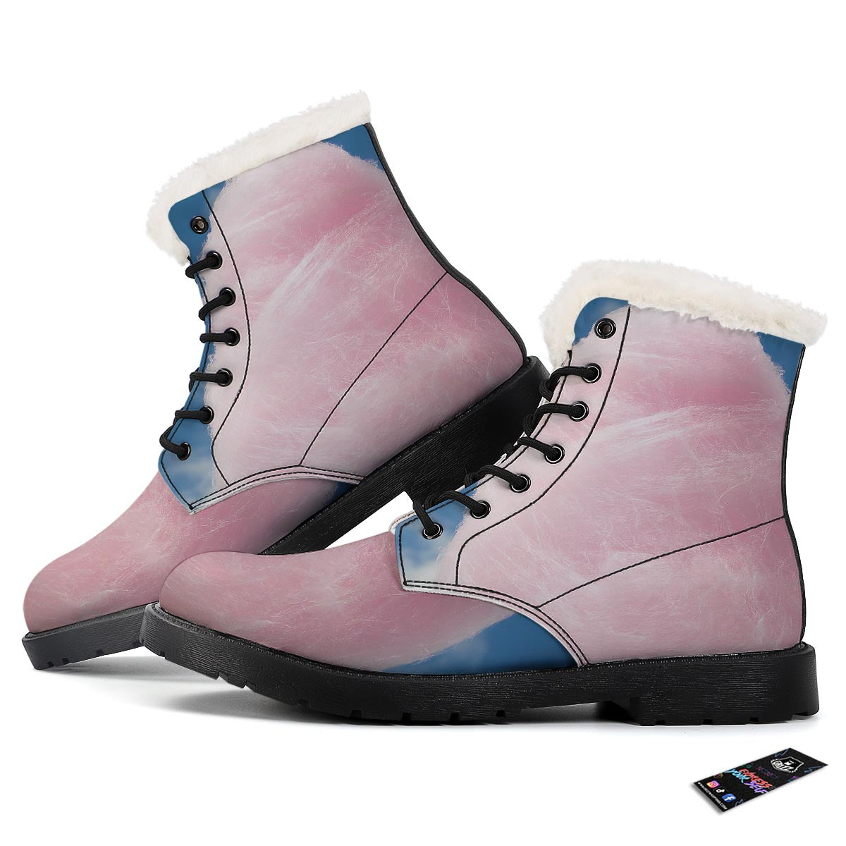 Cotton Candy Sweet Print Winter Boots-grizzshop