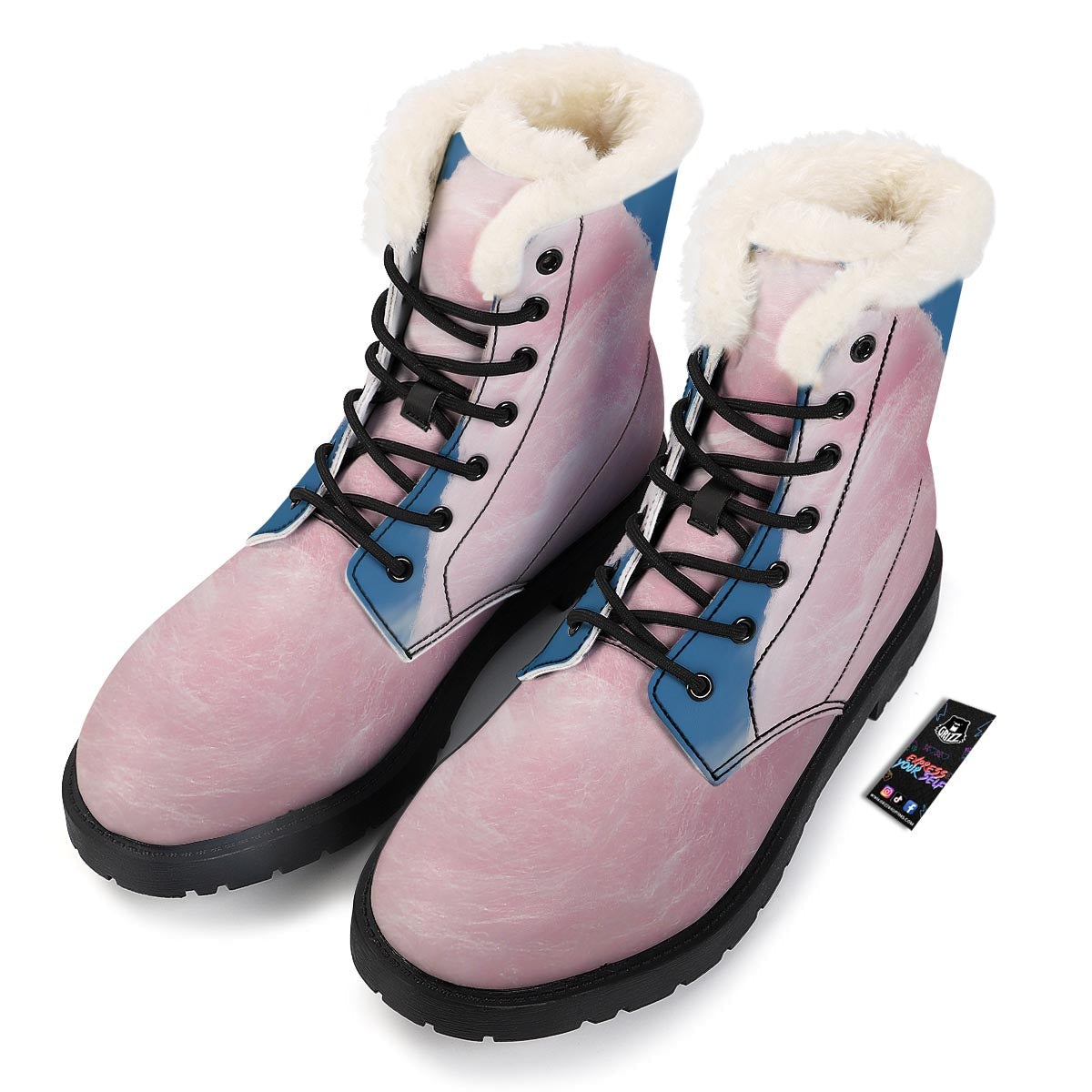 Cotton Candy Sweet Print Winter Boots-grizzshop