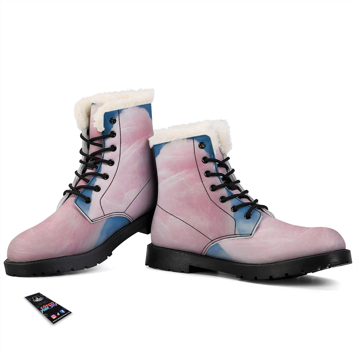 Cotton Candy Sweet Print Winter Boots-grizzshop