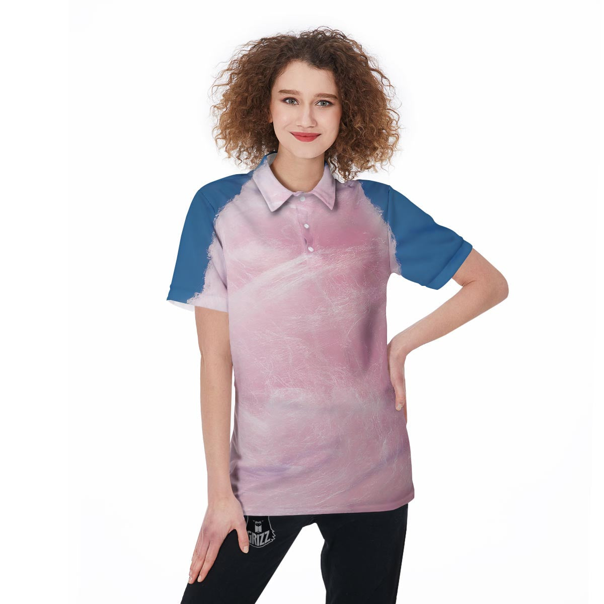 Cotton Candy Sweet Print Women's Golf Shirts-grizzshop