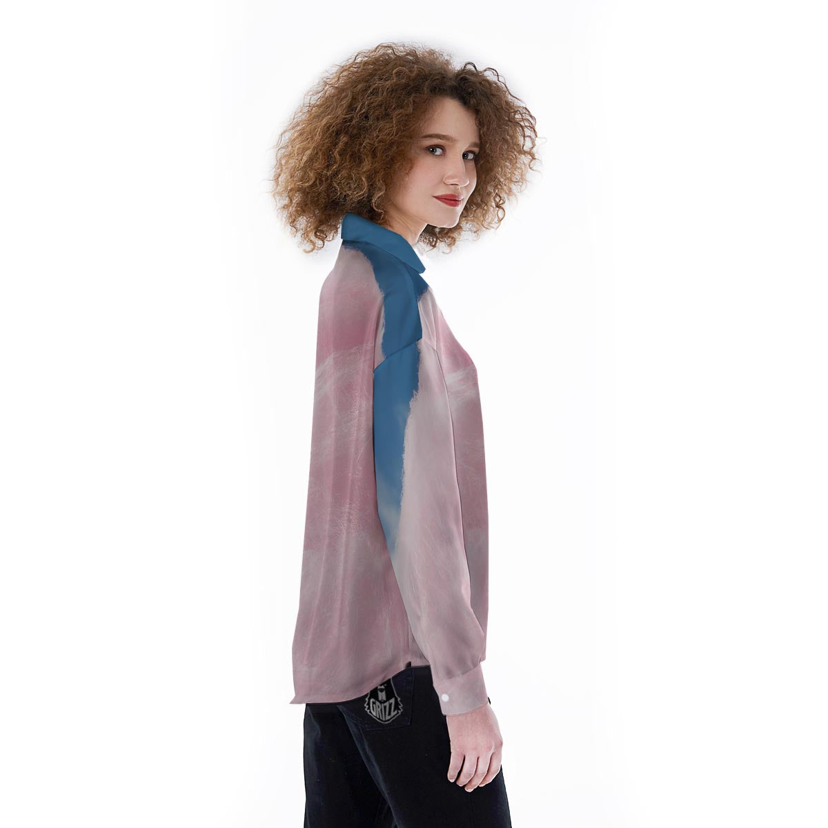 Cotton Candy Sweet Print Women's Long Sleeve Shirts-grizzshop