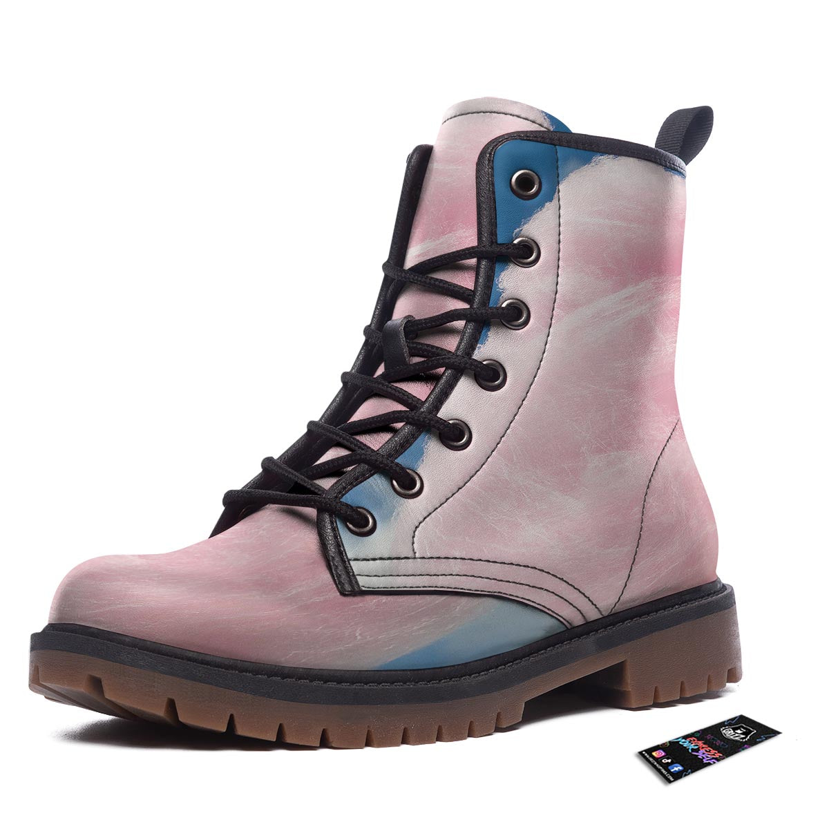 Cotton Candy Sweet Print Work Boots-grizzshop