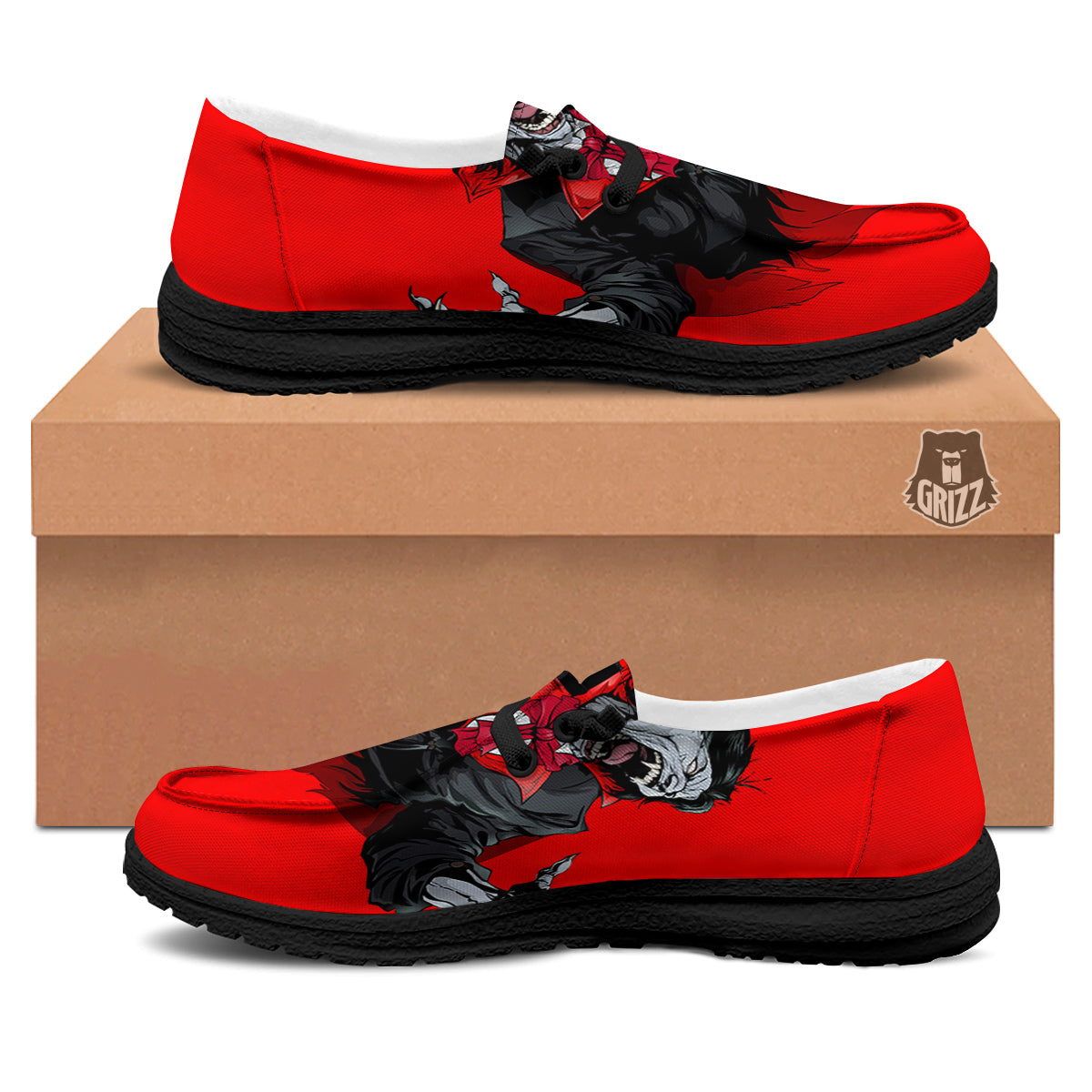 Count Dracula Print Black Loafers-grizzshop
