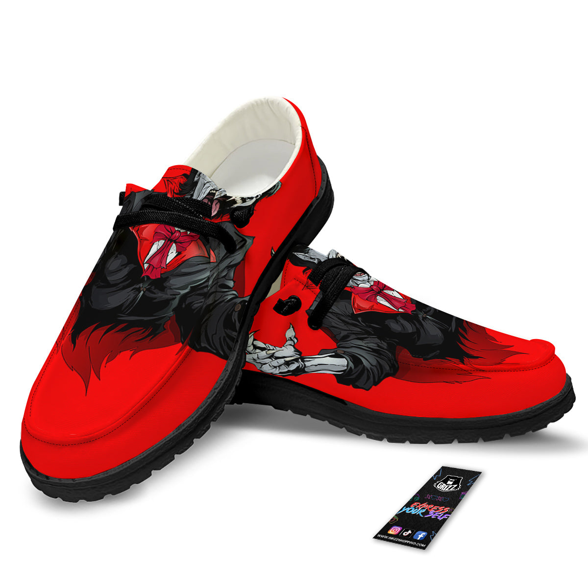 Count Dracula Print Black Loafers-grizzshop
