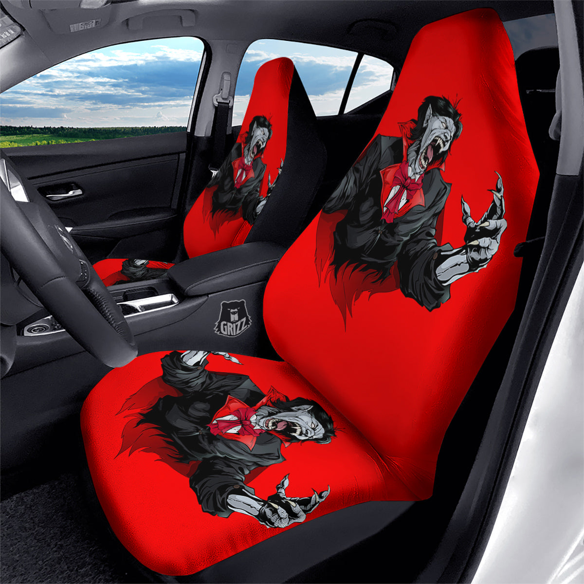 Count Dracula Print Car Seat Covers-grizzshop