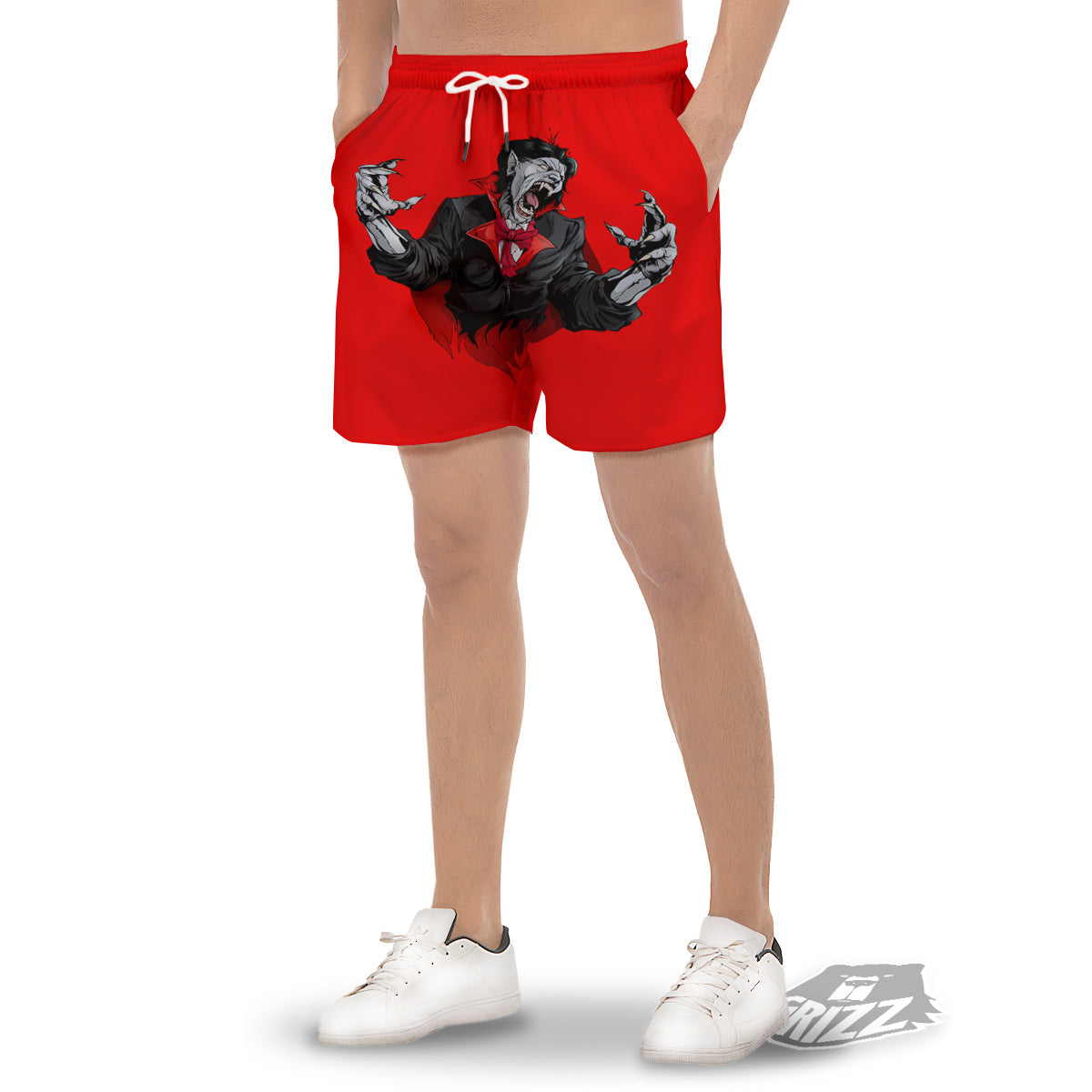Count Dracula Print Men's Gym Shorts-grizzshop