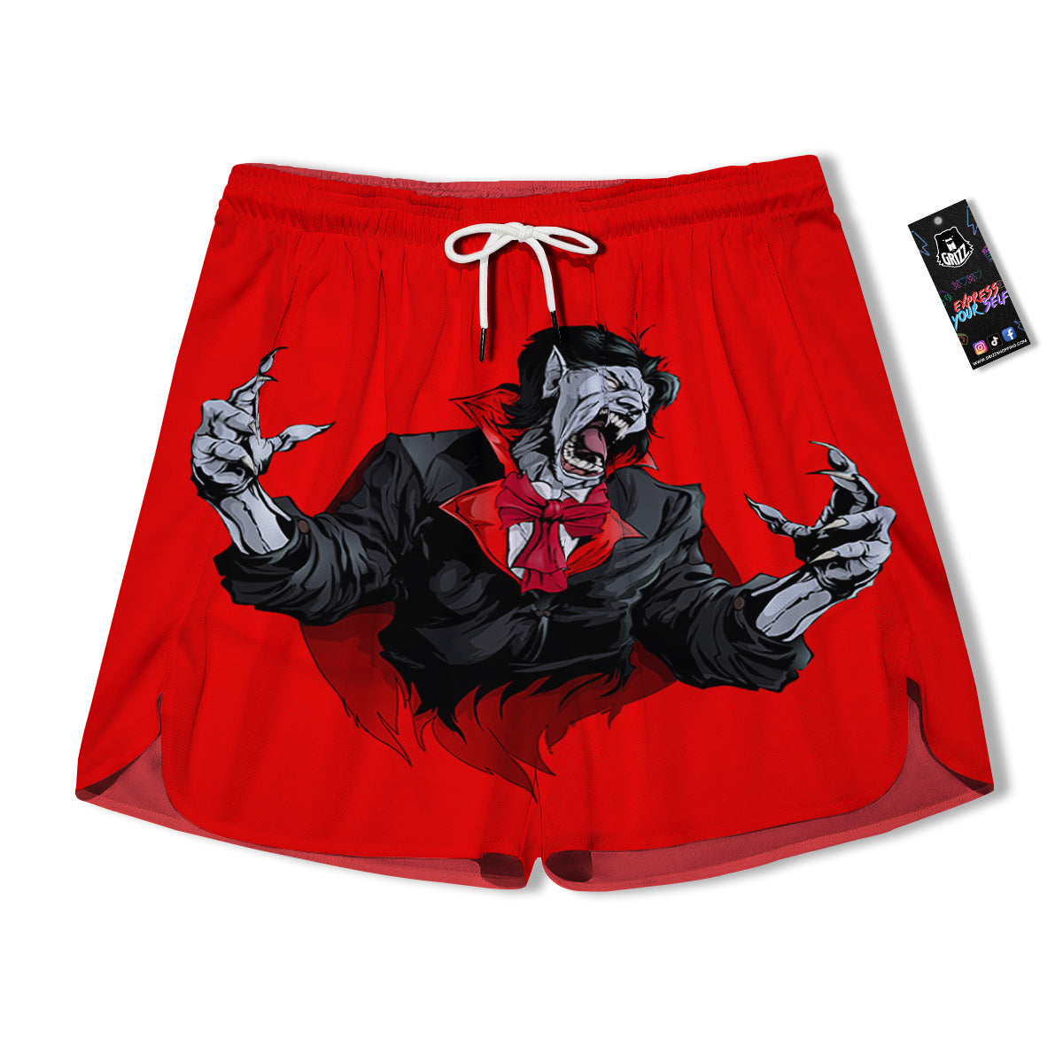 Count Dracula Print Men's Running Shorts-grizzshop